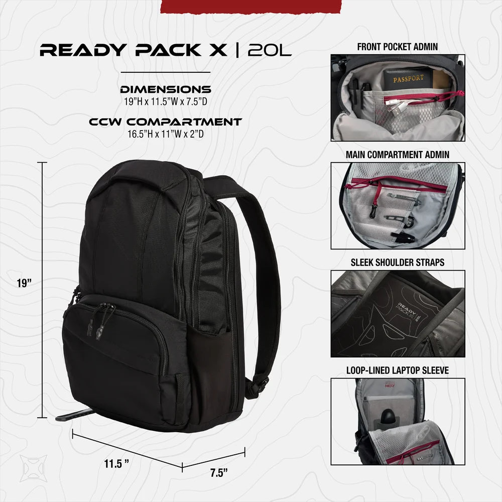 Vertx, plecak EDC z komorą CCW Ready Pack X, czarny