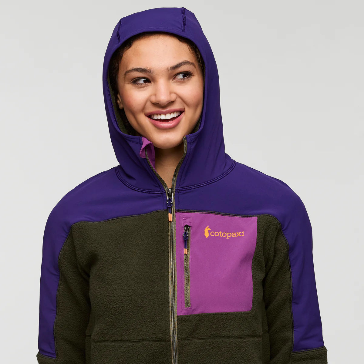 Damska Bluza Abrazo Fleece Full-Zip Jacket, Black Violet and Woods