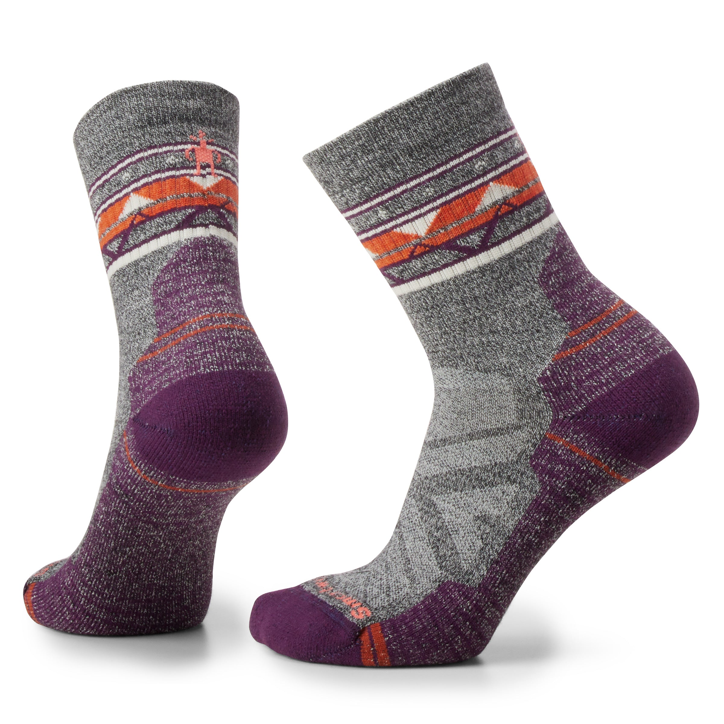 Skarpety Damskie Hike Light Cushion Zig Zag Valley Mid Crew Socks, H85 | ash/charcoal, S