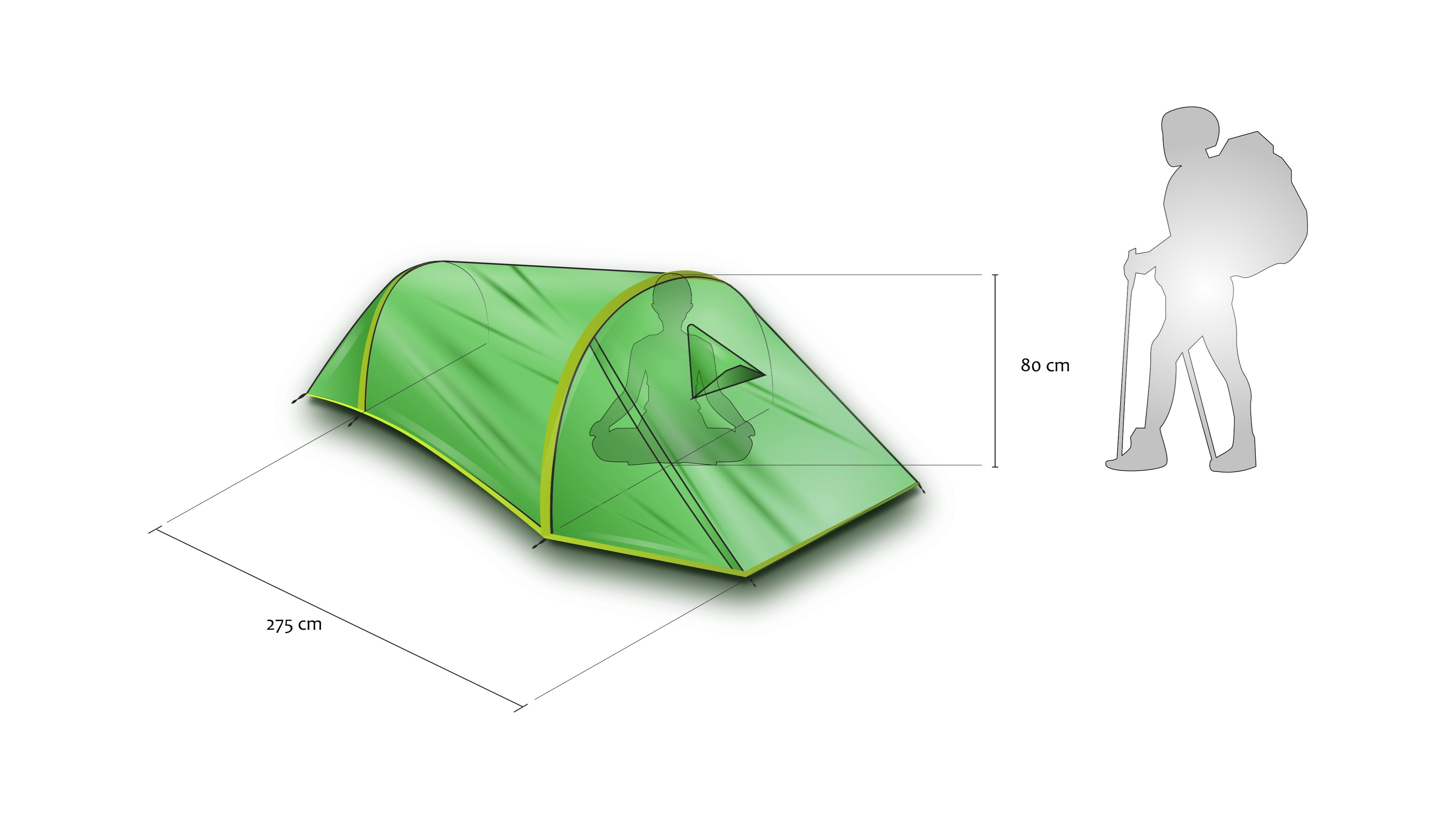 Rockland Namiot 1-osobowy Soloist zielony, 275x85x75 cm
