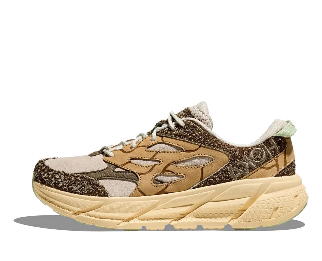 Hoka, Sneakersy Clifton L Suede, brązowe