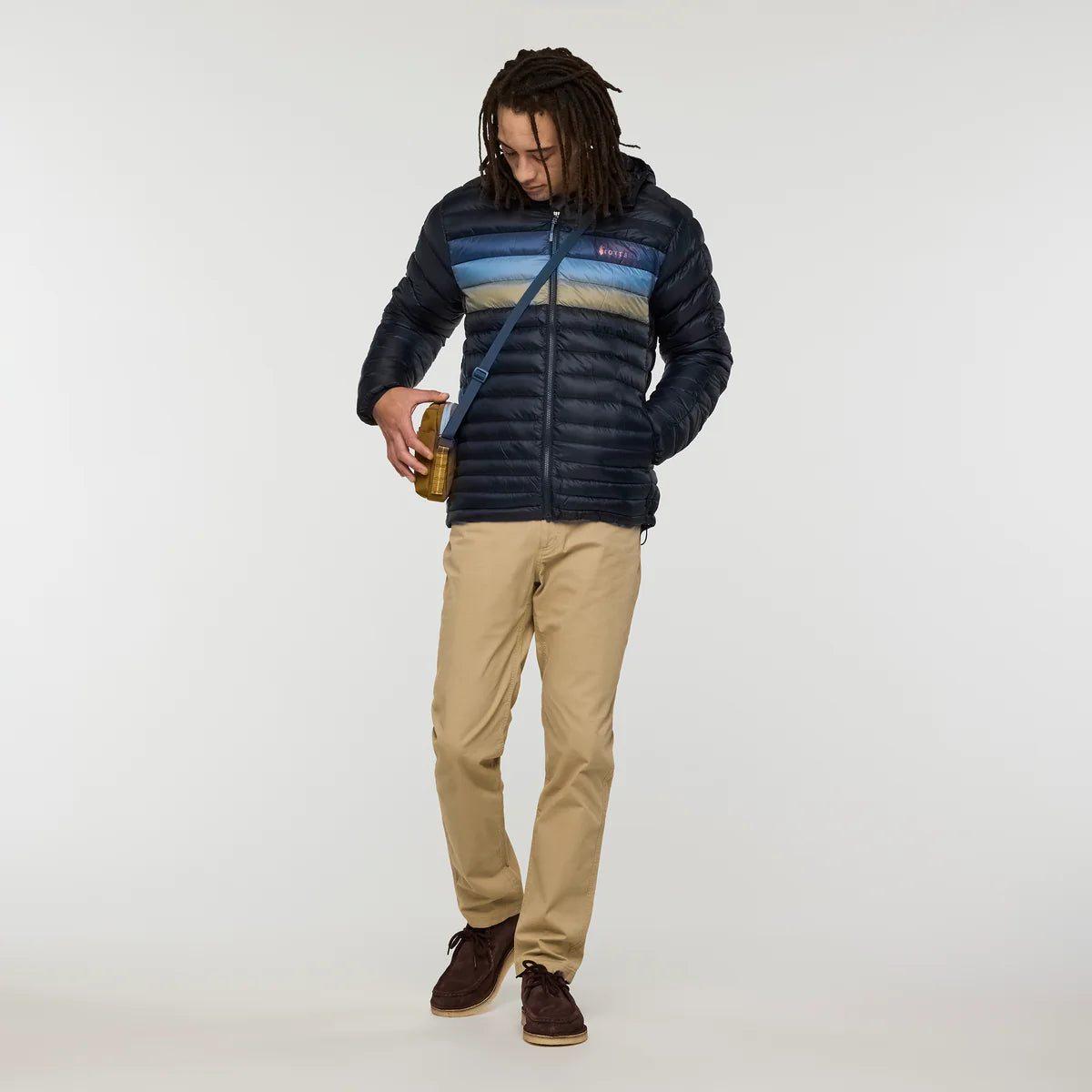 Kurtka Męska Fuego Down Hooded Jacket, Carbon Stripes