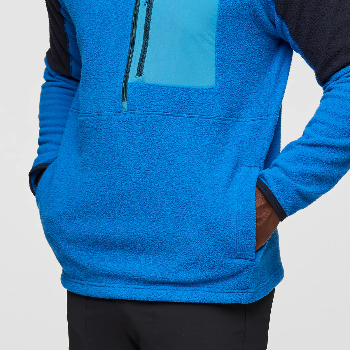 Polar Męski Abrazo Fleece Half-Zip Jacket, Carbon and Atlantic