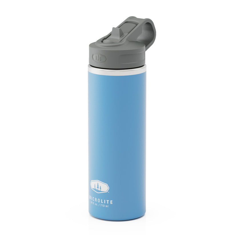 Butelka GSI Outdoors Microlite ze słomką, 710 ml, niebieska