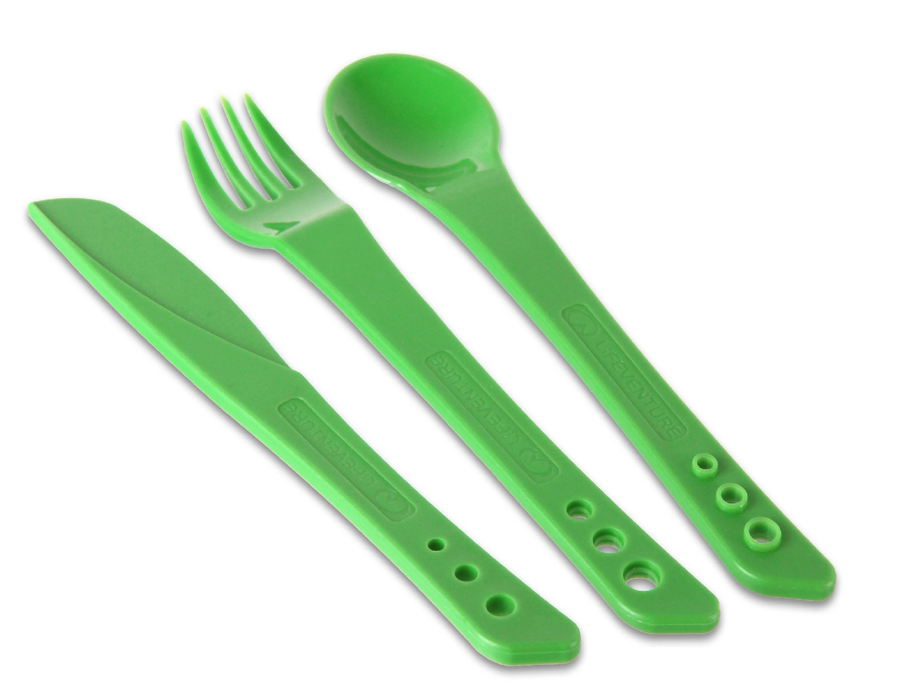 Ellipse Cutlery Set, Green LIFEVENTURE zestaw sztućców turystycznych zielone
