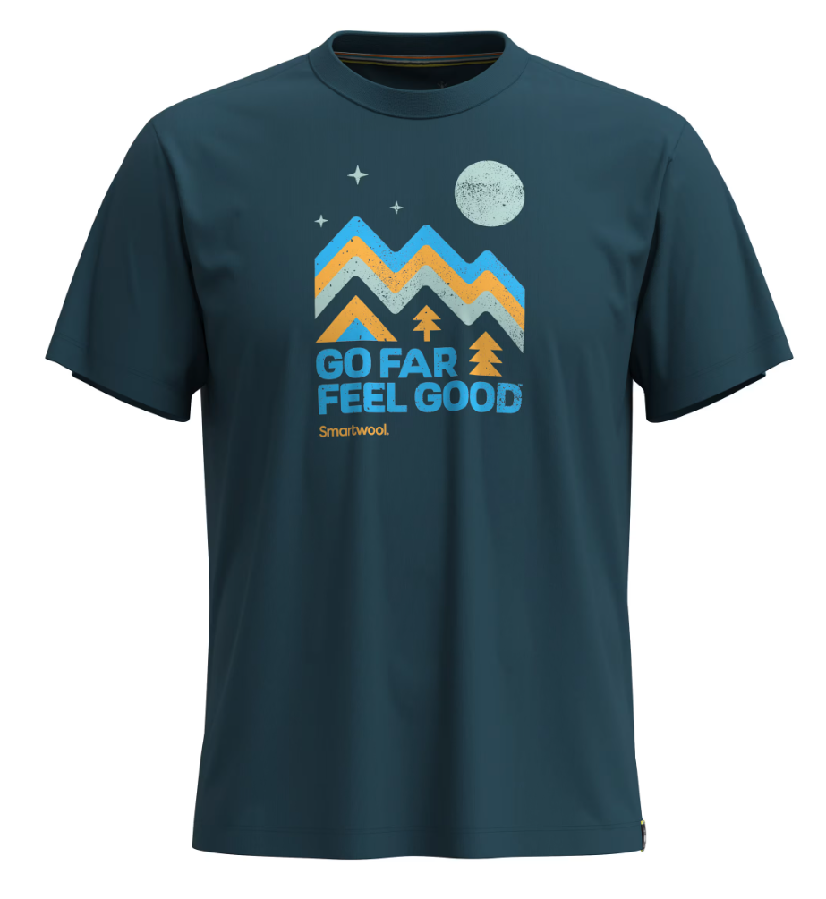 Męska Koszulka Smartwool Merino Alpine Sky Graphic Short Sleeve Tee